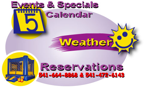 Events and Specials, Weather, Reservations